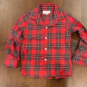 Red and Black Plaid Button Down Shirt size 3T